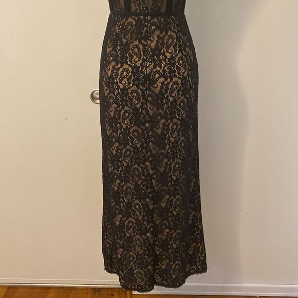 Urban Outfitters Black & Tan Angelica Corset Midi Dress Size Small - Picture 11 of 16